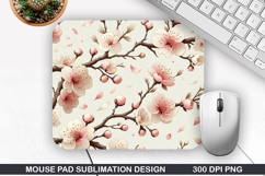 Flowers Mouse Pad Sublimation, Spring Mouse Pad PNG Design Product Image 1