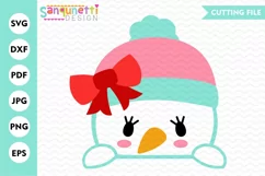 Snowgirl peeker svg, snowman winter cutting file Product Image 1
