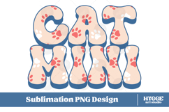 American Cat Mama Papa 4th of July USA Paw DTF PNG Bundle Product Image 3