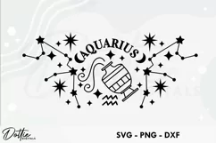 Aquarius SVG DXF PNG Zodiac Star Sign Product Image 1