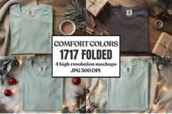 Comfort Colors 1717 Christmas Folded T-Shirt Mockup Product Image 1
