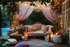 Delicate Romantic decor candles. Generate Ai Product Image 1