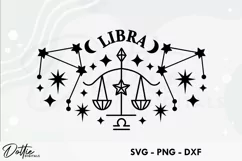 Libra SVG DXF PNG Scales Zodiac Star Sign Product Image 1