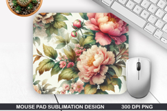 Flowers Mouse Pad Sublimation, Spring Mouse Pad PNG Design Product Image 1