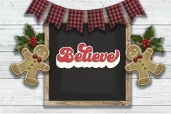 Believe Retro Christmas SVG - PNG, DXF, SVG, EPS, Cut File Product Image 7