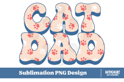 American Cat Dad 4th of July USA Paw DTF PNG Sublimation Product Image 1