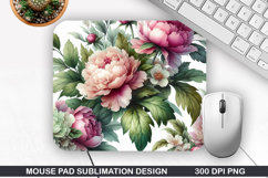 Flowers Mouse Pad Sublimation, Spring Mouse Pad PNG Design Product Image 1