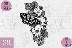 Floral Butterfly t-shirt design| Vinyl butterfly SVG Product Image 6