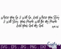 Ruth Verse | Where You Go Christian Farmhouse Home Sign Svg Product Image 2
