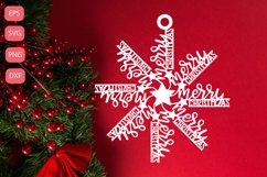 Merry christmas ornament, christmas mandala paper cutsvg Product Image 1