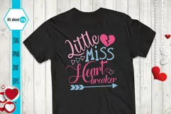 Little Miss Heart Breaker Svg, Valentine's Svg Product Image 2