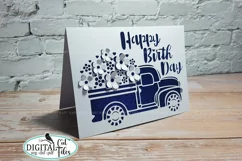 3D Pop-up Birthday day card svg Car with flowers card svg Product Image 4