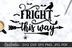 Fright This Way SVG Funny Halloween Pun svg Halloween Sign Product Image 1
