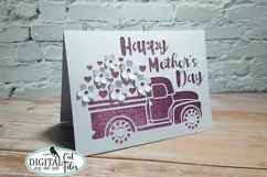 3D Pop-up Mothers day card svg Car with flowers card svg Product Image 2