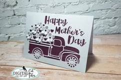 3D Pop-up Mothers day card svg Car with flowers card svg Product Image 4