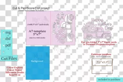 3D Pop-up Mothers day card svg Car with flowers card svg Product Image 5