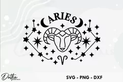 Aires SVG DXF PNG Ram Zodiac Star Sign Product Image 1