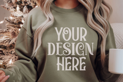 Christmas Gildan 18000 Military Green Crewneck Sweatshirt Mo Product Image 1