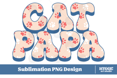 American Cat Papa 4th of July USA Paw DTF PNG Sublimation Product Image 1