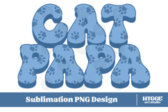 American Cat Papa 4th of July USA Paw DTF PNG Sublimation Product Image 1