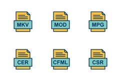 Set Of File Formats Icons Product Image 1