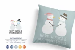 Warm Wishes & Snowman Kisses SVG | Winter SVG Cut File Product Image 1