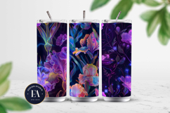 Neon Floral Digital Papers, neon tropical paper Product Image 2