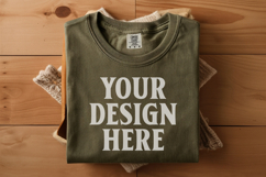 Moss Comfort Colors 1717 Folded Tshirt Mockups Product Image 1