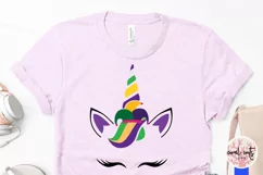 Mardi Gras Unicorn Face - Unicorn SVG EPS DXF PNG Product Image 3