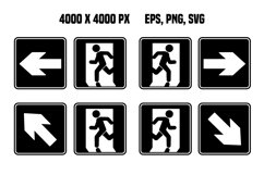 Black Emergency Exit Signs Product Image 1