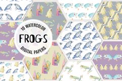 Watercolor Frogs Seamless Patterns Digital Paper Frog Print Product Image 1