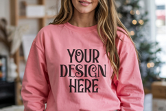 Christmas Gildan 18000 Military Green Crewneck Sweatshirt Mo Product Image 1