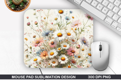 Flowers Mouse Pad Sublimation, Spring Mouse Pad PNG Design Product Image 1