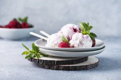 Sweet ice cream with raspberry and mint Product Image 1