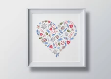 Quarantine Valentine heart clipart. Stop covid, stay home Product Image 2