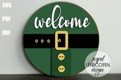 Leprechaun Welcome Sign SVG | St Patricks Day Door Hanger Product Image 1