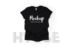 Black Bella Canvas 3001 Tshirt Mockup, Basic tshirt mockup Product Image 1
