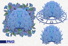 Virgo png zodiac sign floral vintage boho 3 PNG Product Image 1