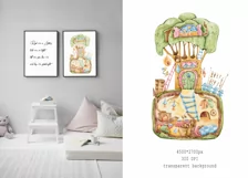 Watercolor magic tree house clipart-1 png file Product Image 2
