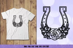 Horseshoe SVG,Floral Horseshoe SVG,Horseshoe Paper Cut SVG Product Image 3