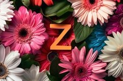 Letter Z with Flowers Background Wallpaper Product Image 1