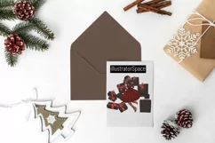 Clipart christmas, African American Christmas girl clipart Product Image 8