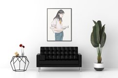 Art Print | Wall art Woman standing and reading a book Product Image 11