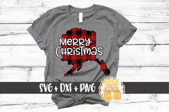 Alaska - Buffalo Plaid State - SVG PNG DXF Cut Files Product Image 1