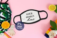 Black Edged Mask Tropical Mockup PSD, Summer mask Mockup PSD Product Image 1