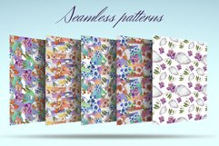 Aquilegia flowers velvet season watercolor png PNG Product Image 5
