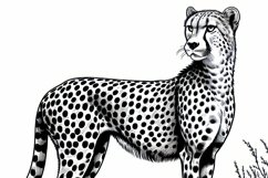 Cheetah Sketch Background Wallpaper Product Image 1