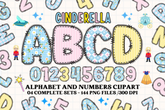 Cinderella Alphabet png clipart, Cinderella letters doodle Product Image 1