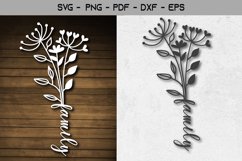 Family Flower Papercut Template SVG Design Product Image 1
