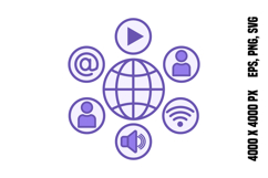 Colored Social Network Icon Product Image 1